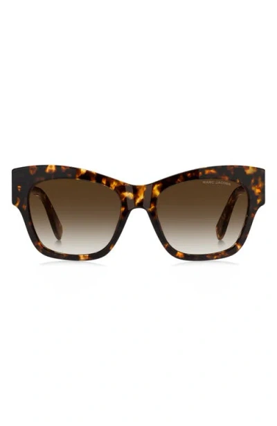 Marc Jacobs 54mm Gradient Rectangular Sunglasses In Havana/brown