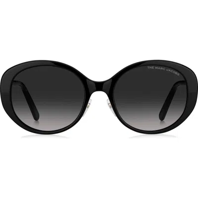 Marc Jacobs 54mm Gradient Round Sunglasses In Black/grey Shaded