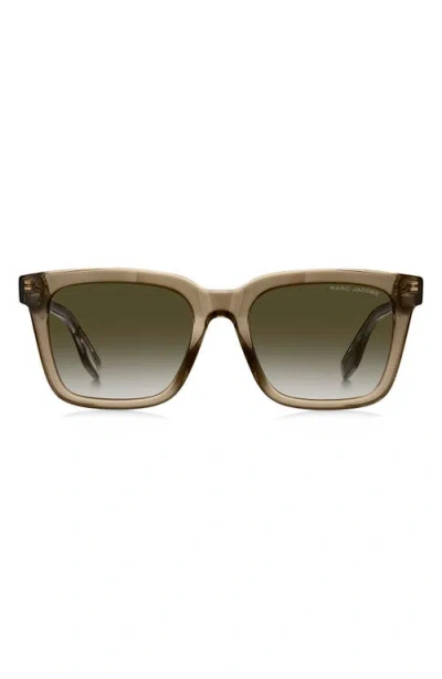 Marc Jacobs 54mm Gradient Square Sunglasses In Beige/green Shaded