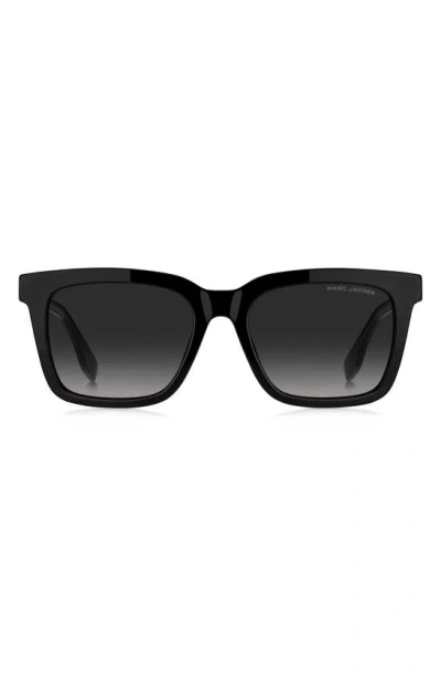 Marc Jacobs 54mm Gradient Square Sunglasses In Black / Grey Shaded