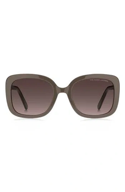 Marc Jacobs 54mm Gradient Square Sunglasses In Crystal Nude/grey Shaded