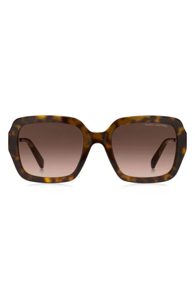 Marc Jacobs 54mm Gradient Square Sunglasses In Havana/ Brown Gradient