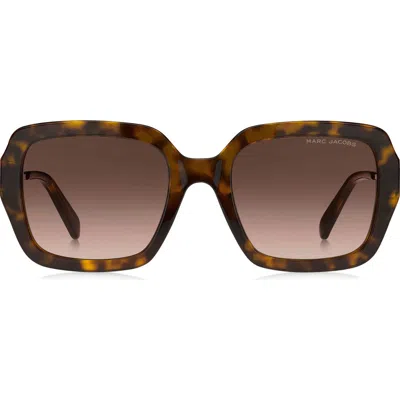 Marc Jacobs 54mm Gradient Square Sunglasses In Havana/brown Gradient