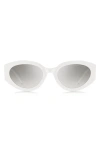 Marc Jacobs 54mm Round Sunglasses In White Grey/ Grey Silver