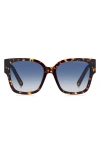 Marc Jacobs Tortoiseshell-pattern Sunglasses In Havana/blue Shaded