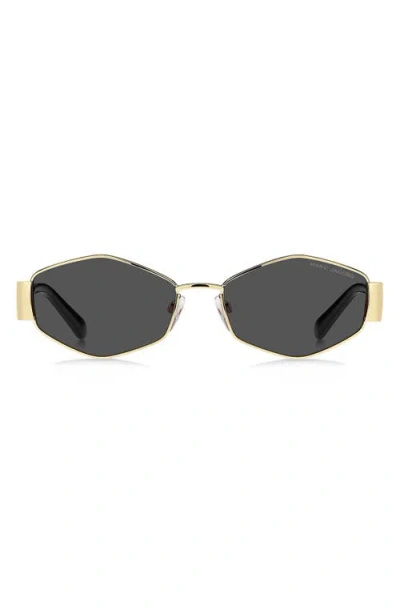 Marc Jacobs 55mm Geometric Sunglasses In Gold
