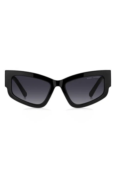 Marc Jacobs 55mm Gradient Cat Eye Sunglasses In Black