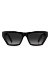 Marc Jacobs 55mm Gradient Cat Eye Sunglasses In Black/grey Shaded