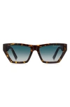 Marc Jacobs 55mm Gradient Cat Eye Sunglasses In Havana/blue Shaded