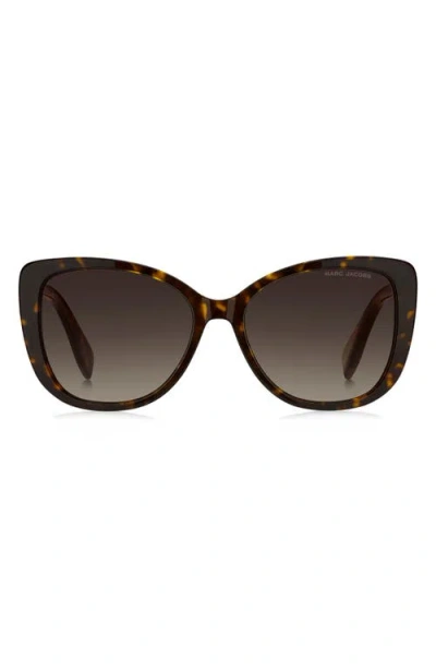 Marc Jacobs 55mm Gradient Cat Eye Sunglasses In Havana/brown
