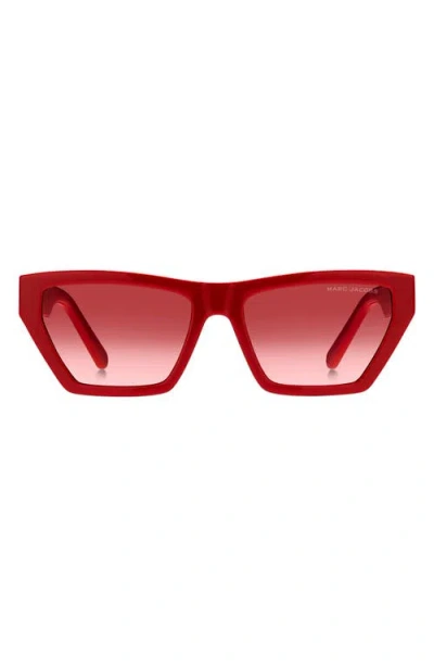 Marc Jacobs 55mm Gradient Cat Eye Sunglasses In Red/red Gradient