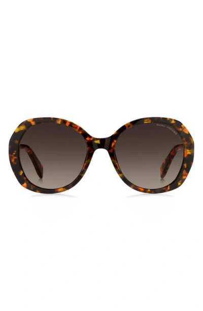 Marc Jacobs 55mm Gradient Oval Sunglasses In Red Havana/brown