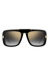 Marc Jacobs 55mm Gradient Rectangle Sunglasses In Black Grey/ Gray Polar