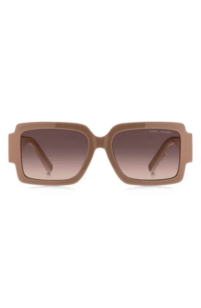 Marc Jacobs 55mm Gradient Rectangular Sunglasses In Brown