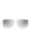 Marc Jacobs 55mm Gradient Rectangular Sunglasses In White Grey/grey Ms Silver