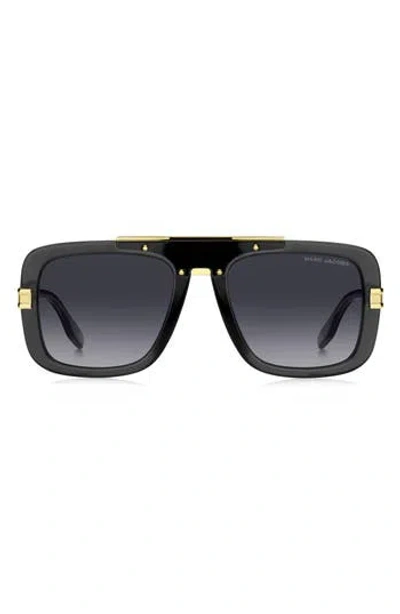 Marc Jacobs 55mm Gradient Shield Sunglasses In Blue
