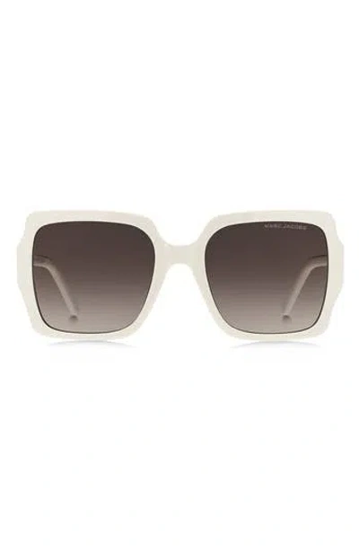 Marc Jacobs 55mm Gradient Square Sunglasses In White