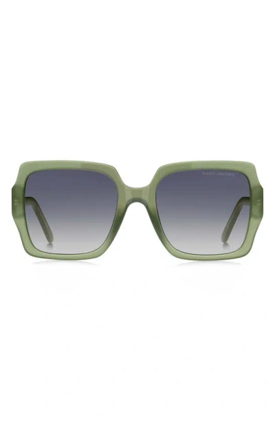 Marc Jacobs 55mm Gradient Square Sunglasses In Green/ Grey Shaded Blue
