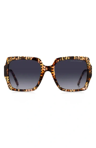 Marc Jacobs 55mm Gradient Square Sunglasses In Pattern Havana Grey Gradient