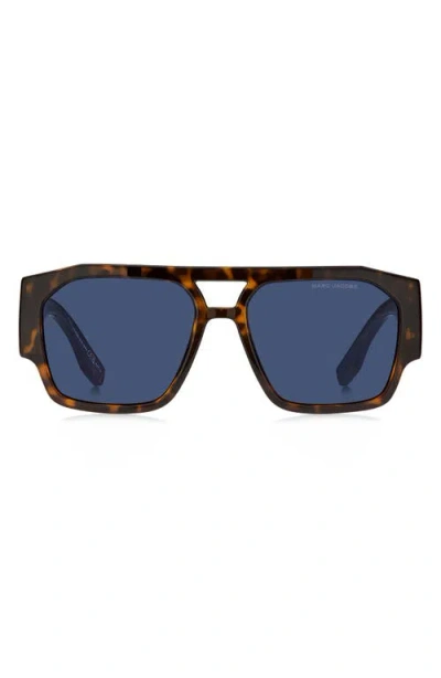 Marc Jacobs 55mm Navigator Sunglasses In Blue