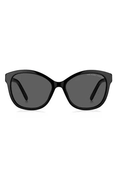 Marc Jacobs 55mm Round Sunglasses In Black/grey