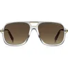 Marc Jacobs 56mm Aviator Sunglasses In Brown