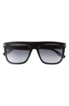 Marc Jacobs 56mm Flat Top Sunglasses In Black