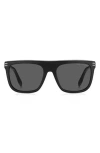 Marc Jacobs 56mm Flat Top Sunglasses In Matte Black/grey