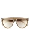 Marc Jacobs 56mm Flat Top Sunglasses In Olive/brown Fuschia Ms