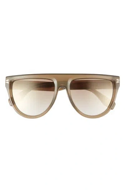 Marc Jacobs 56mm Flat Top Sunglasses In Olive/brown Fuschia Ms