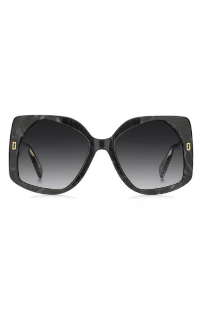 Marc Jacobs 56mm Geometric Square Sunglasses In Gray