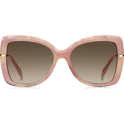 Marc Jacobs 56mm Gradient Butterfly Sunglasses In Pink