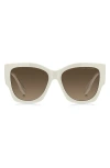 Marc Jacobs 56mm Gradient Cat Eye Sunglasses In White