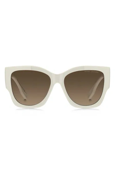 Marc Jacobs 56mm Gradient Cat Eye Sunglasses In White