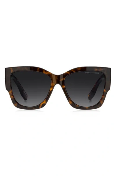 Marc Jacobs 56mm Gradient Cat Eye Sunglasses In Brown