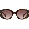 Marc Jacobs 56mm Gradient Rectangular Sunglasses In Brown