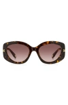 Marc Jacobs 56mm Gradient Rectangular Sunglasses In Havana/ Brown Gradient