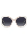 Marc Jacobs 56mm Gradient Rectangular Sunglasses In Ivory/ Grey Shaded Blue