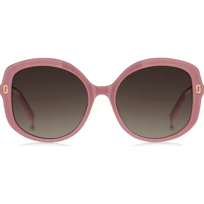 Marc Jacobs 56mm Gradient Round Sunglasses In Pink