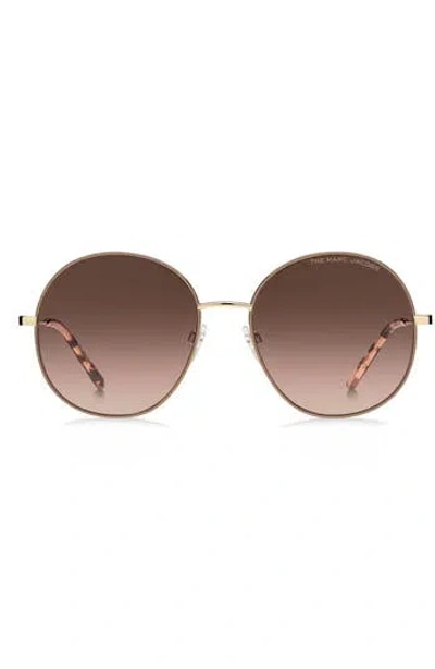 Marc Jacobs 56mm Gradient Round Sunglasses In Brown