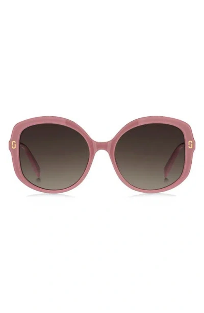 Marc Jacobs 56mm Gradient Round Sunglasses In Pink/brown