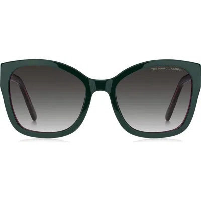 Marc Jacobs 56mm Gradient Round Sunglasses In Teal / Grey Shaded