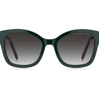 Marc Jacobs 56mm Gradient Round Sunglasses In Teal/grey Shaded