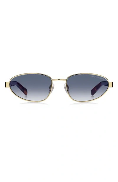 Marc Jacobs 56mm Oval Sunglasses In Gold Blue/blue Sf