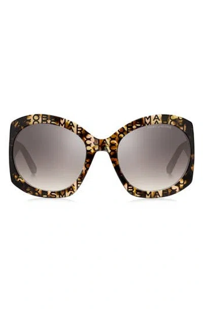 Marc Jacobs 56mm Round Sunglasses In Pattern Havana