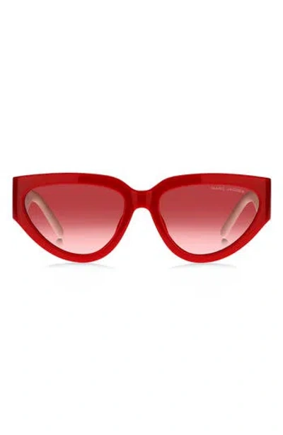 Marc Jacobs 57mm Cat Eye Sunglasses In Red Pink/ Red