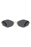 Marc Jacobs 57mm Geometric Sunglasses With Chain In Gold
