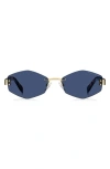 Marc Jacobs 57mm Geometric Sunglasses With Chain In Blue