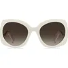Marc Jacobs 57mm Gradient Butterfly Sunglasses In White
