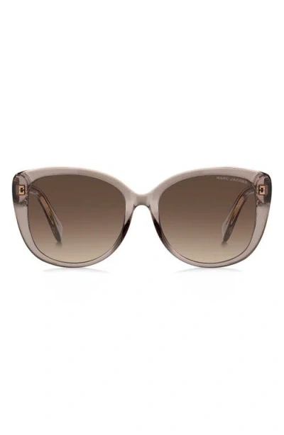 Marc Jacobs 57mm Gradient Cat Eye Sunglasses In Beige/brown